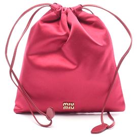 Bolso de seda y cuero Miu Miu Roja