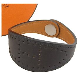 Hermès Hermes Evelyne Leather Bracelet Black