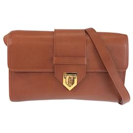 Sac à épaule en cuir Yves Saint Laurent Marron