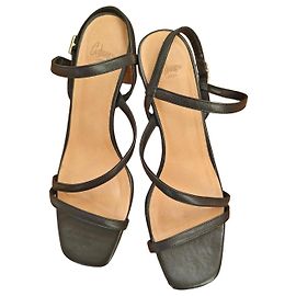 Castaner Leder-Wedgesandalen mit Seilabsatz Schwarz