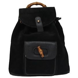 Gucci Gucci bamboo backpack daim mini Black