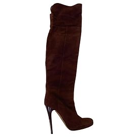 Botas altas Jimmy Choo en ante burdeos Burdeos