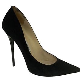 Jimmy Choo Black Suede Pointed Toe Heels 12cm Black