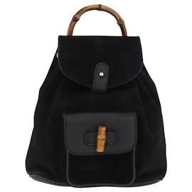 Gucci Gucci bamboo backpack daim mini Black