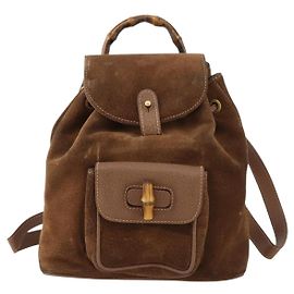 Gucci Gucci bamboo backpack daim mini Brown