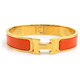 Hermès Bracciale HERMES Clic Clack PM D'oro Arancione