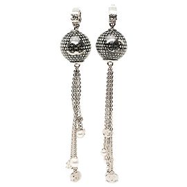 Orecchini a Clip in Specchio Ball del Marchio Coco Chanel Argento