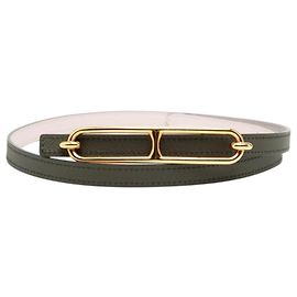 Hermès Hermes Reversible Women's Belt Pink Dark green