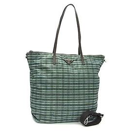 Bolsa de Ombro Triângulo Prada 1BG189 Marrom Verde