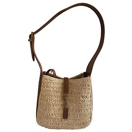 Bolsa Saint Laurent Le 5 à 7 Baby Palha Bege Marrom Marrom Bege