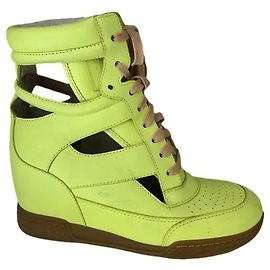 Marc by Marc Jacobs High Top Sneakers Yellow Leather Yellow
