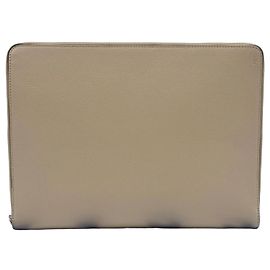 Fendi Beige Leather Clutch Bag Beige