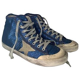 Baskets Golden Goose Francy sequins bleus Bleu Marine