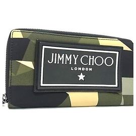 Cartera larga de nylon verde Jimmy Choo Verde