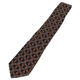 FENDI Necktie Silk Brown Auth 174883A Brown