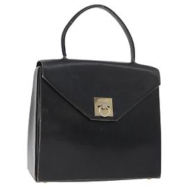 Céline Borsa a mano CELINE in pelle nera e oro Auth BAZ496 Nero D'oro