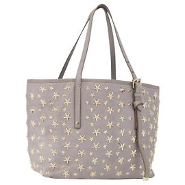 Jimmy Choo Tote Bag aus Leder Grau Gold Auth bs34424A Braun Golden