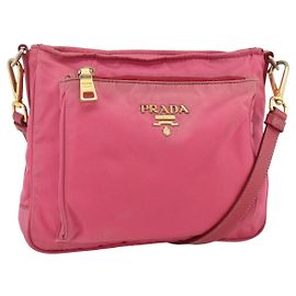Borsa a Spalla PRADA Nylon Rosa Oro Auth YKZ524 Rosa D'oro