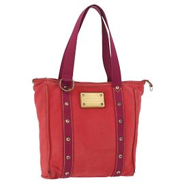 LOUIS VUITTON Antigua Cabas MM Tote Bag Red M40034 LV Auth BA12006 Red