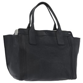 Chloé Bolsa Tote de Couro Preto e Dourado Chloe Alison Auth YKZ026 Preto Dourado