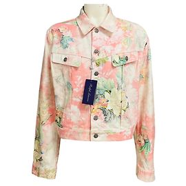 Ralph Lauren Collection Veste en denim multicolore pastel à fleurs de la collection Ralph Lauren Multicolore