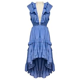 Vestido Maxi Rizado Iris Azul Magali Pascal Azul