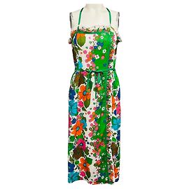 Vestido midi com babados florais verdes Zimmermann Verde