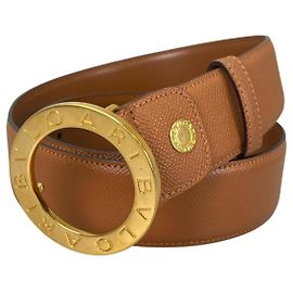 Bulgari Cinto de couro Bvlgari Bvlgari Marrom Dourado