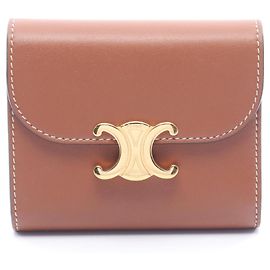 Céline Celine Triomphe Small Flap Wallet Brown