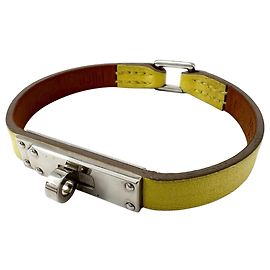 Bracciale Micro Kelly di Hermès in pelle gialla Giallo