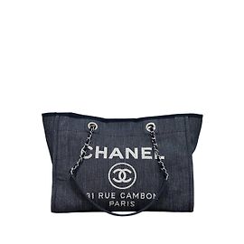 Chanel Deauville große Denim-Canvas-Tasche gebraucht Andere