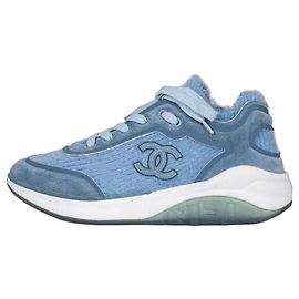 NWOB Chanel Blue Long-Pile Sneakers Sz.37 Pre-owned Other