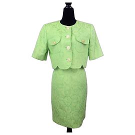 Valentino Garavani Valentino completo verde chiaro gonna e giacca corta Verde