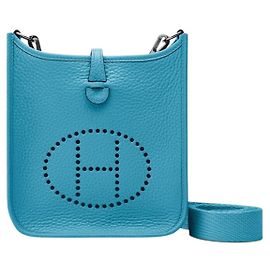 Hermès Mini Evelyne Clemence Nuovo Blu Jeans Blu