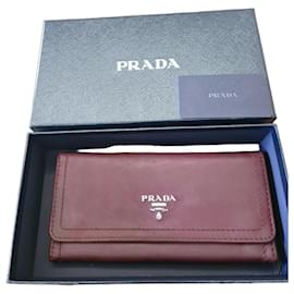 Cartera Prada de cuero burdeos Burdeos
