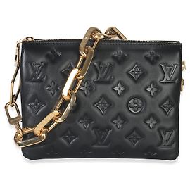 Coussin BB in agnello goffrato Monogram nero Louis Vuitton Nero