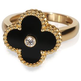 Anillo Vintage Alhambra de Oro Amarillo, Ónix y Diamantes de Van Cleef & Arpels Otro
