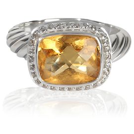 David Yurman Sterling Silver Citrine and Diamond Noblesse Ring Other