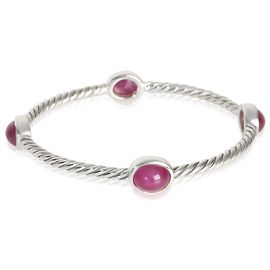 Pulseira de estação de cabo de rubi em prata esterlina David Yurman Outro
