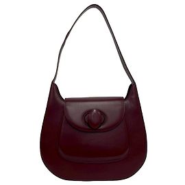 Bolsa de ombro e tote de couro com logo da linha Must da Cartier vintage Bordeaux