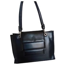 Azzaro black leather handbag Black