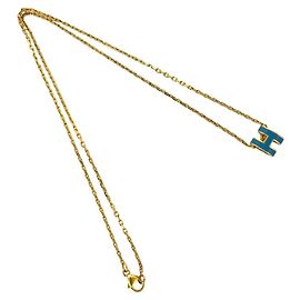Hermès Collar Hermes Mini Pop H GP Azul Dorado