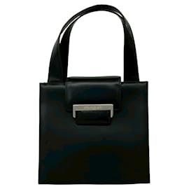 Sac fourre-tout en cuir vintage Yves Saint Laurent Noir