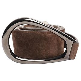 Brunello Cucinelli Brown suede foldover belt Brown