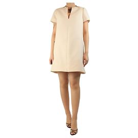 Valentino Mini-Kleid aus cremefarbenem Krepp-Amulett - Größe UK 10 Roh