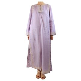 Tory Burch Lilac embroidered linen kaftan - size M Purple