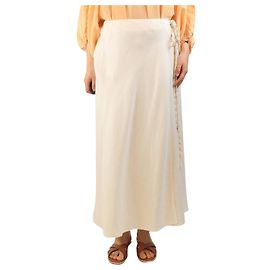 Loro Piana White wrap midi skirt - size UK 12 White