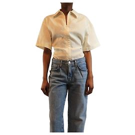 Jacquemus Creme Zip-Up Le Splash Bodysuit - Größe UK 6 Roh