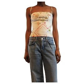 Reformation Top de lino floral - talla UK 6 Multicolor