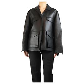 Totême Schwarze Army-Lederjacke - Größe UK 10 Schwarz